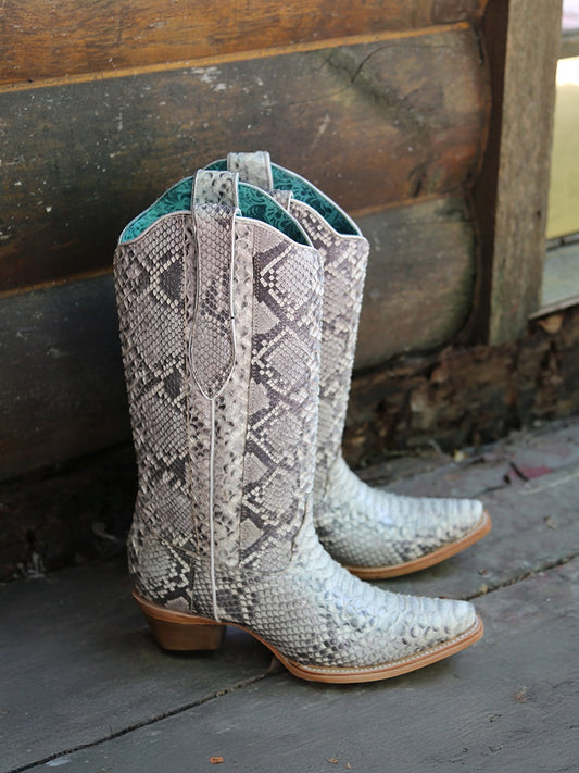 Women's Corral Natural Genuine Python Boots
