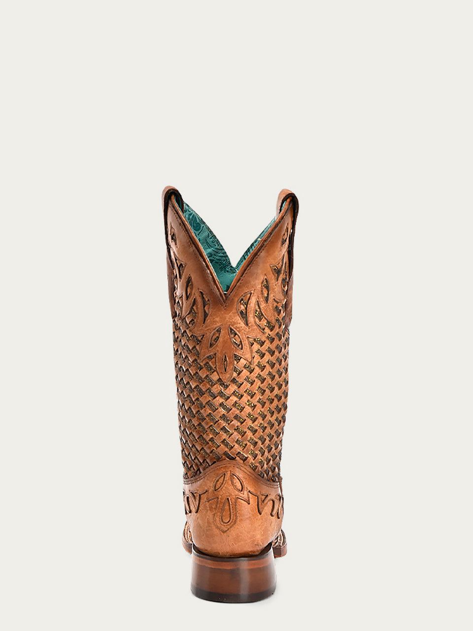 Women's Corral Sand Genuine Leather Boots with Glitter Woven & Overlay