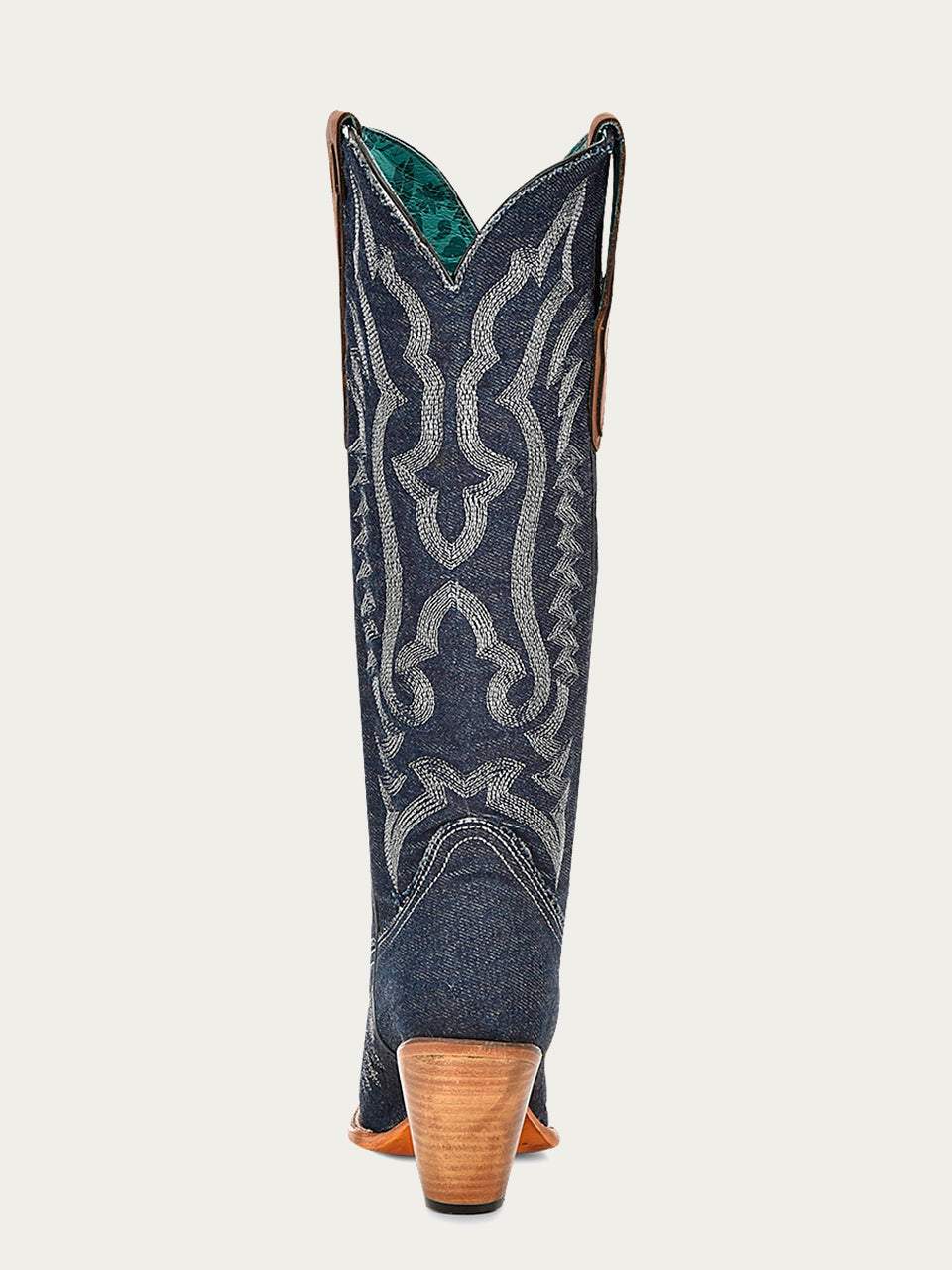 Women's Corral Denim Genuine Leather Boots with Embroidery