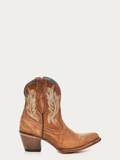 Women's Corral Tan Genuine Leather Boots with Embroidery