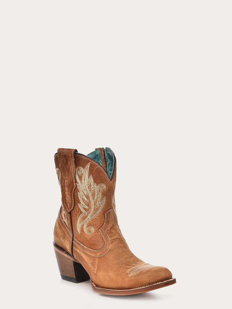 Women's Corral Tan Genuine Leather Boots with Embroidery