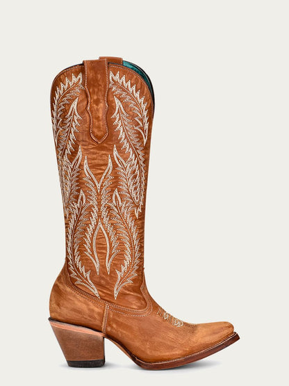 Women's Corral Golden Genuine Leather Boots with Embroidery