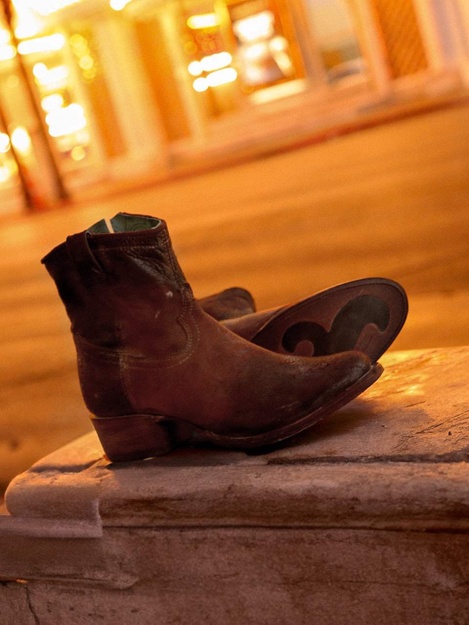 Women's Corral Chocolate Genuine Lamb Leather Boots with Abstract
