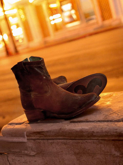 Women's Corral Chocolate Genuine Lamb Leather Boots with Abstract