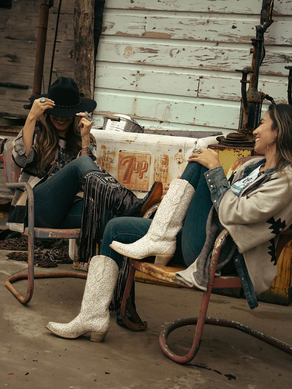 Women's Corral Black Genuine Leather Boots with Embroidery & Crystals Eagle & Lamb Fringes