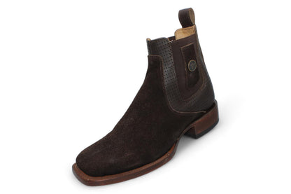 Botas Chelsea Hooch para hombre, hechas a mano, de ante genuino marrón