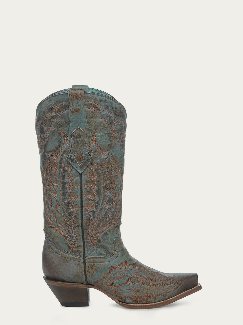 Women's Corral Turquoise Genuine Leather Boots with Embroidery