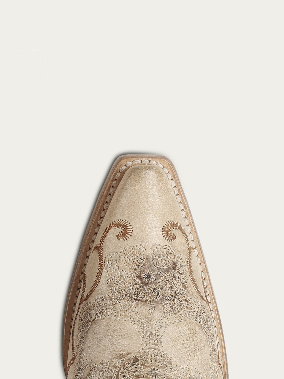 Women's Corral Straw Genuine Leather Boots with Floral Skull Embroidery & Studs