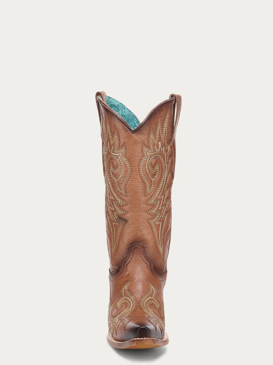 Women's Corral Shedron Genuine Leather Boots with Flames Embroidery