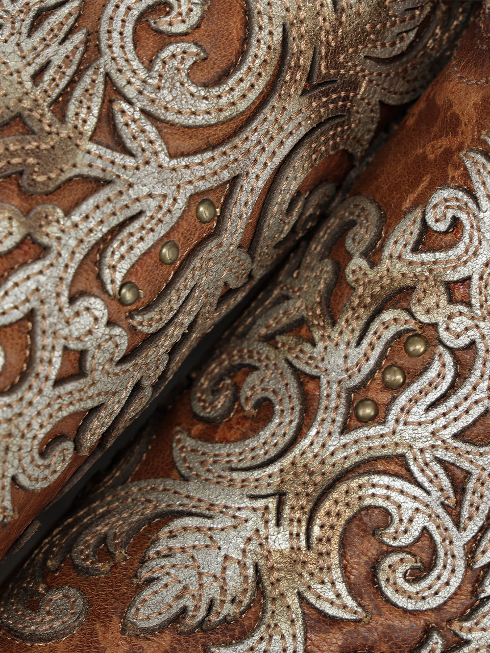 Women's Corral Shedron Genuine Leather Boots with Overlay & Embroidery & Studs