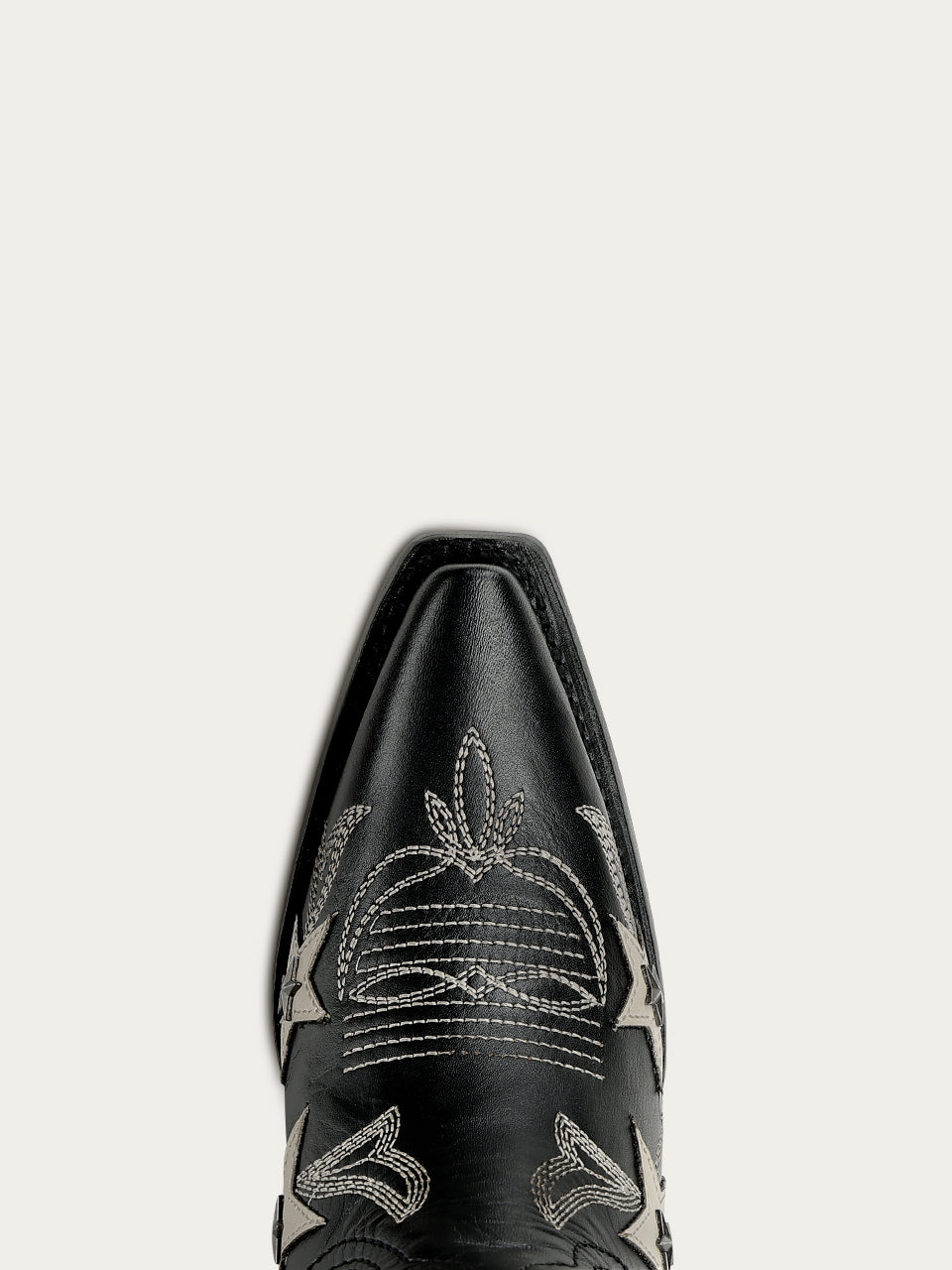Women's Corral Black Genuine Leather Boots with Embroidery & Stars Overlay & Studs Tall Top
