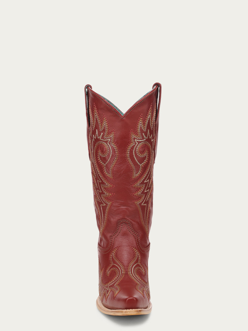 Women's Corral Red Genuine Leather Boots with Flames Embroidery