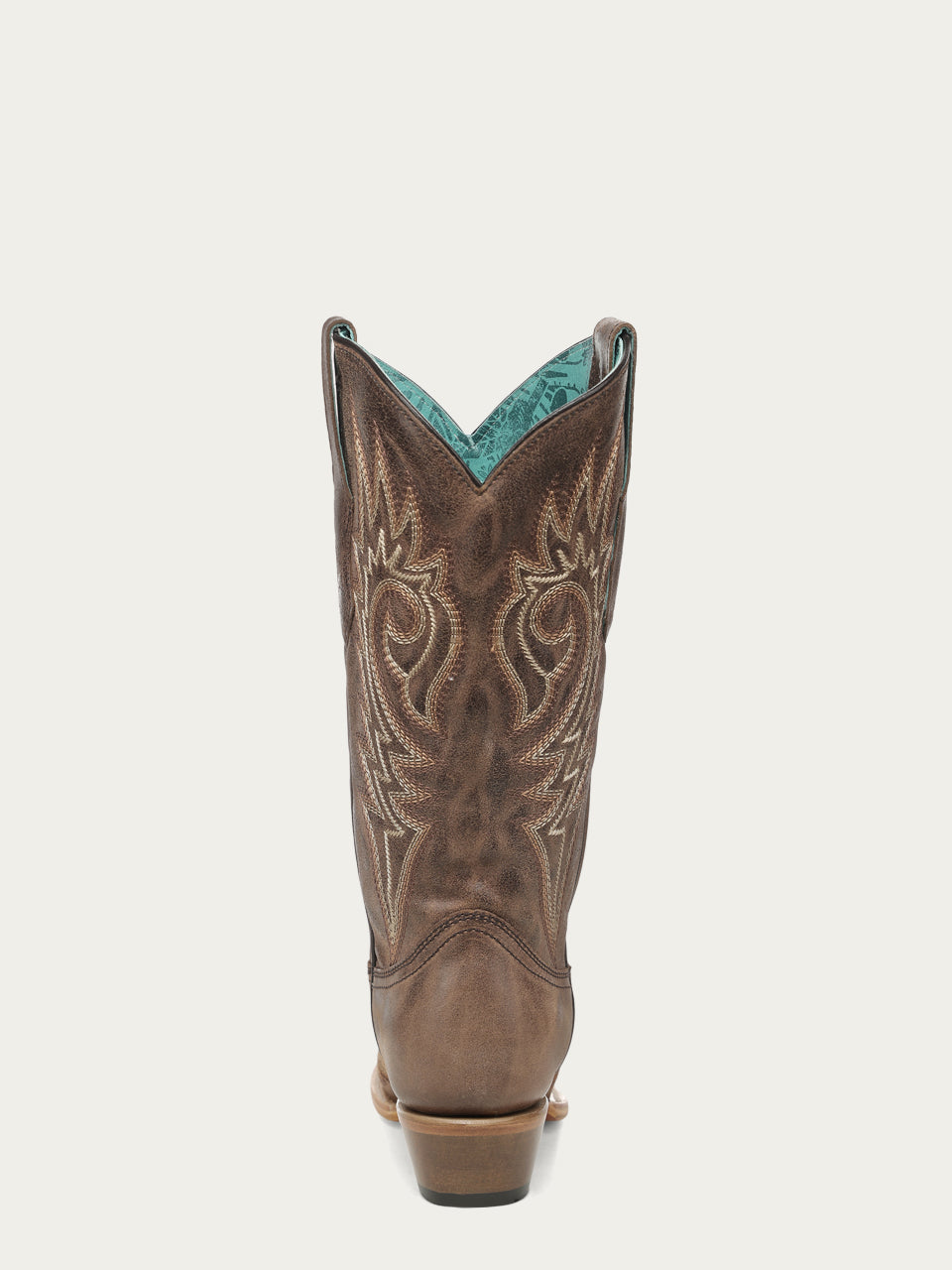 Women's Corral Brown Genuine Leather Boots with Flames Embroidery
