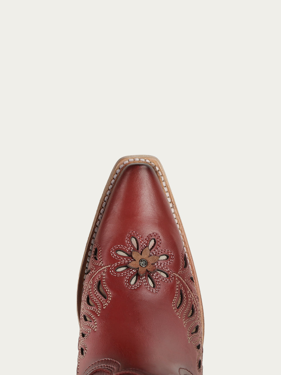 Women's Corral Red Genuine Leather Boots with LASER, Flowers and Birds Inlay and Crystals Tall Top Cowboy Boot