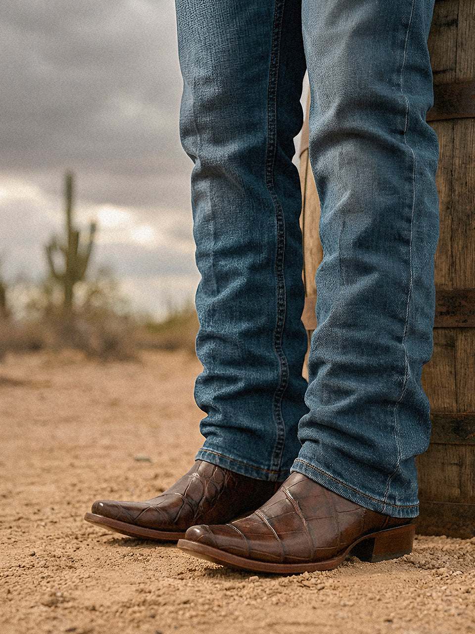 Men's Corral Honey Genuine American Alligator Boots with Inlay & Embroidery & Woven