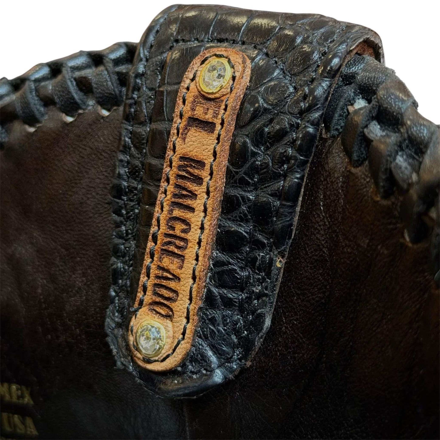 Men's El Malcreado Black Genuine American Alligator Hornback Boots Handmade