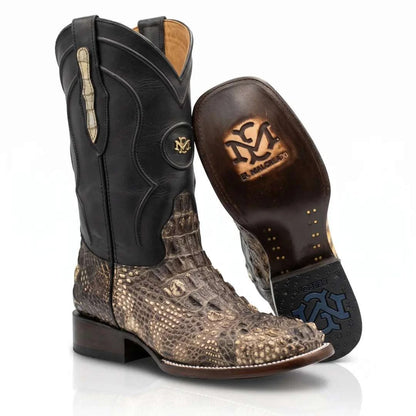 Men's El Malcreado Natural Genuine American Alligator Hornback Boots Handmade