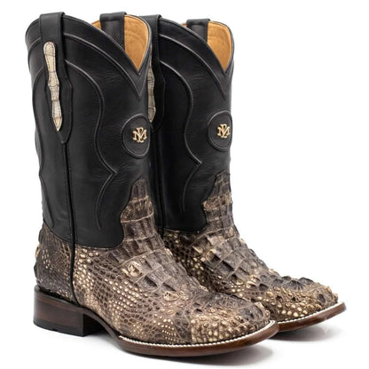 Men's El Malcreado Natural Genuine American Alligator Hornback Boots Handmade