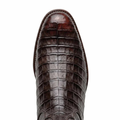 Men's El Malcreado Moy Tobacco Genuine Caiman Belly Botin Boots Handmade
