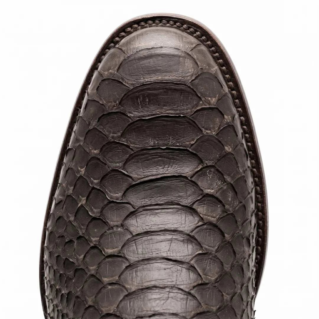 Men's El Malcreado Moy Tobacco Genuine Suede Python Botin Boots Handmade