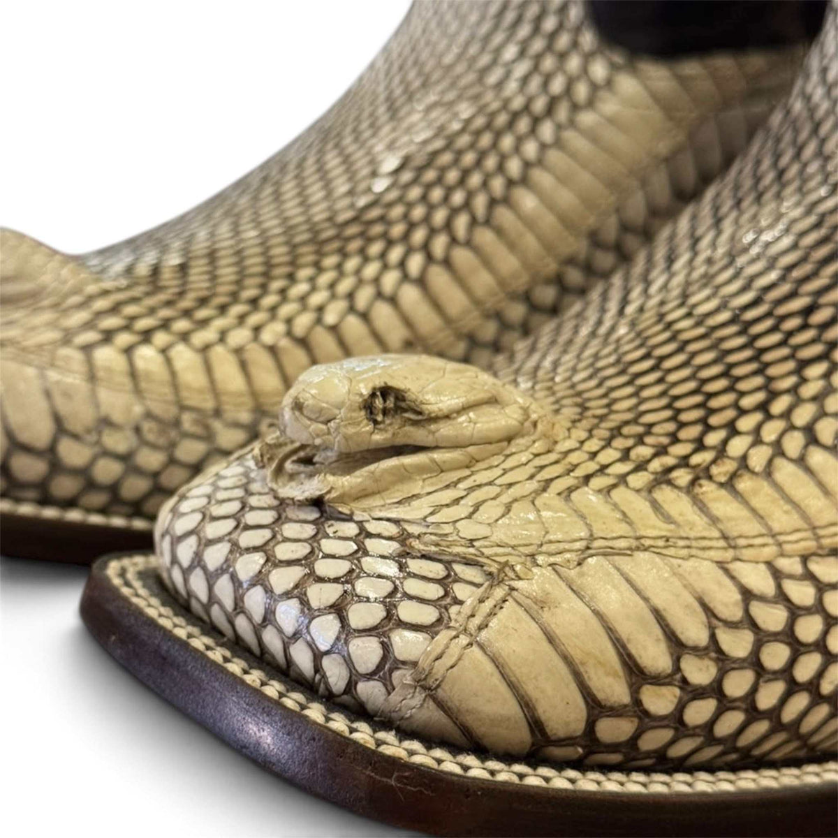 Men's El Malcreado Boots Natural Genuine Cobra Head Boots Handmade