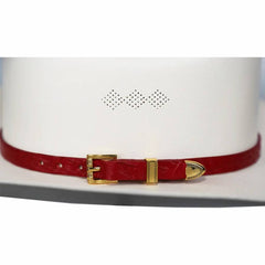 Alligator Crocodile Cowboy Hat Band Gold Plated 3 Piece Buckle Set  Handmade 26”