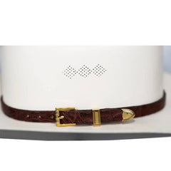 Alligator Crocodile Cowboy Hat Band Gold Plated 3 Piece Buckle Set  Handmade 26”