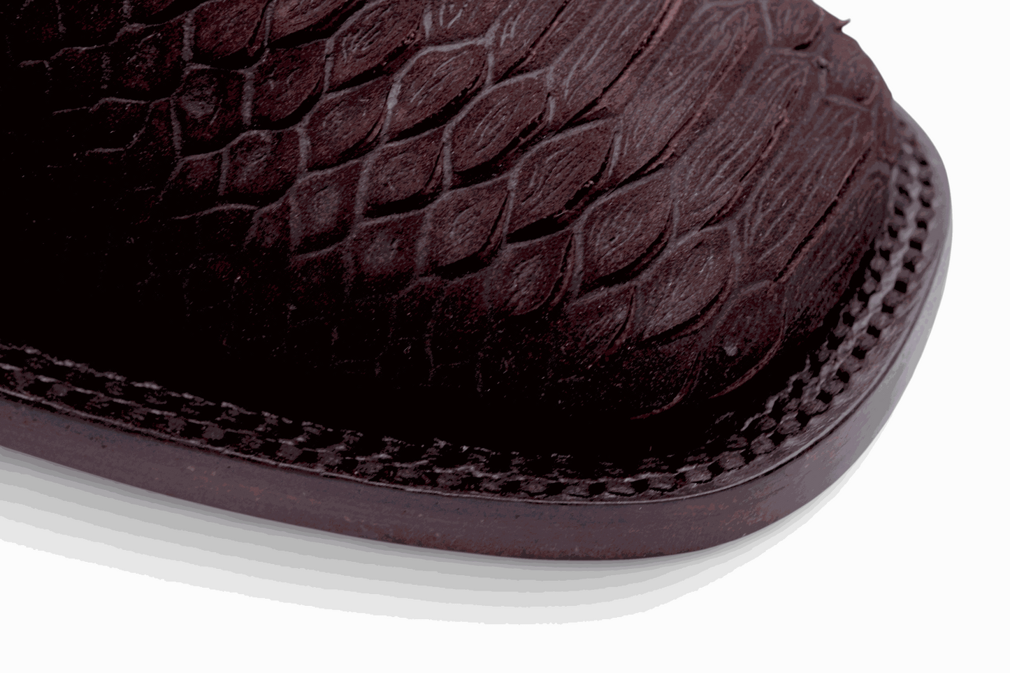 Hooch Boots Mens Python Print Botin Chocolate – Genuine Leather Square Toe
