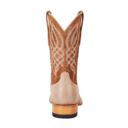 El Capitan Cisco - Conrad western boot in brown leather, with tan heel counter, cream stitching and detailed embroidered shaft