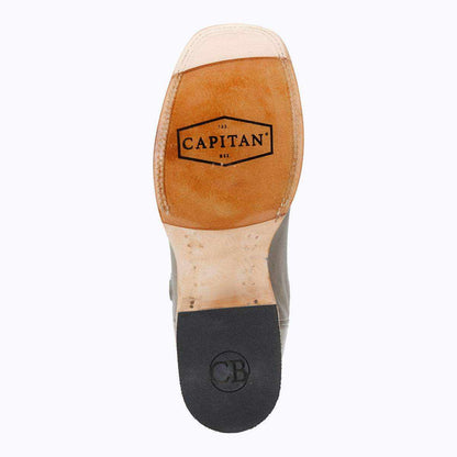 El Capitan Ft Worth - Hemphill cowboy boot with a tan leather outsole, black heel cap, and branded sole.