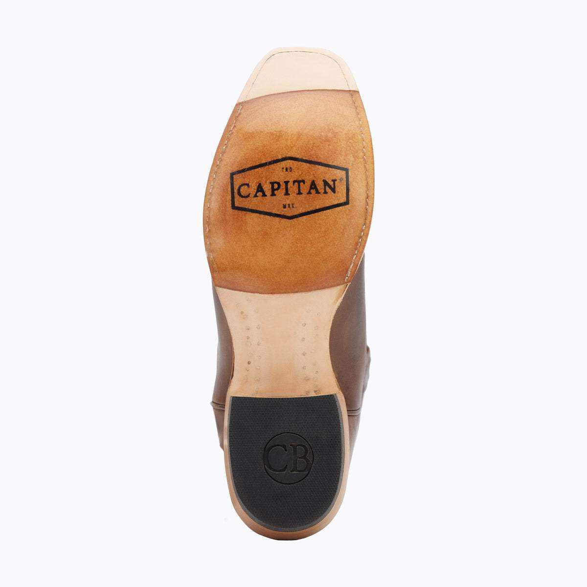El Capitan Nashville - Edgehill cowboy boot with a brown leather sole, branded tan heel and black rubber heel cap