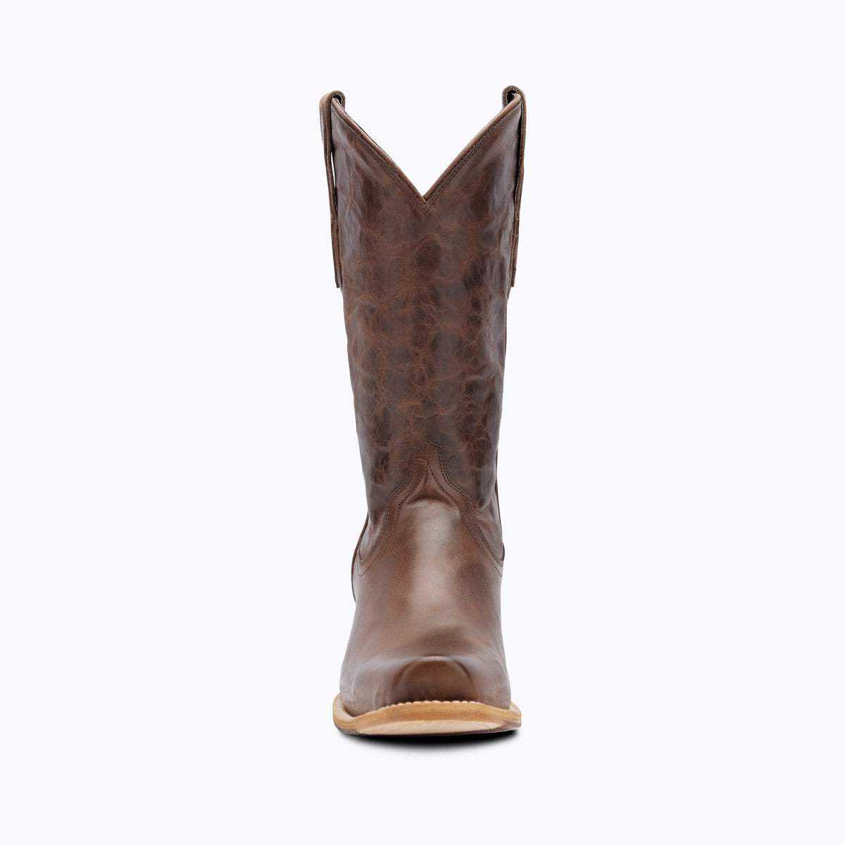 El Capitan Nashville - Edgehill cowboy boot in distressed brown leather with textured shaft, pointed cutter toe and pull tabs