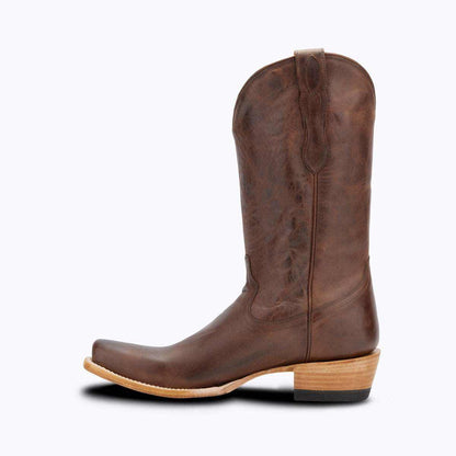El Capitan Nashville - Edgehill cowboy boot in brown leather with mottled shaft, cutter toe and stacked heel