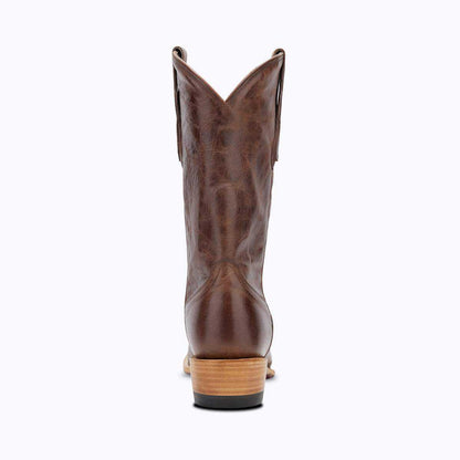 El Capitan Nashville - Edgehill cowboy boot in brown leather, with a tall shaft, V-shaped top and stacked heel