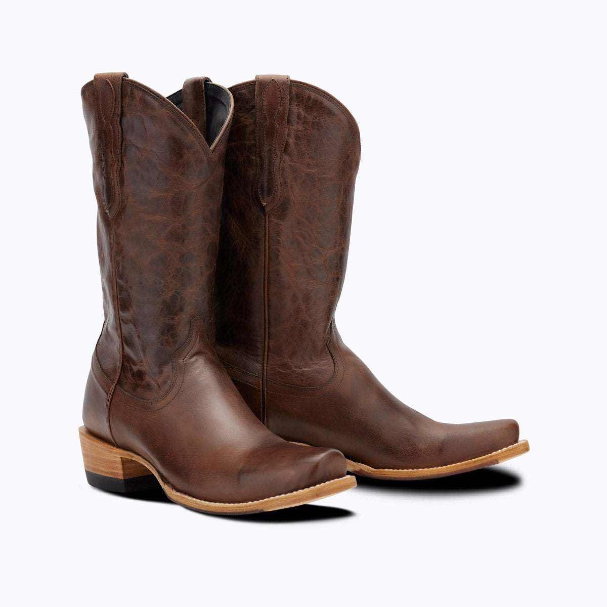 El Capitan Nashville - Edgehill cowboy boots in brown leather with subtly patterned shafts, pull tabs and cutter toes.