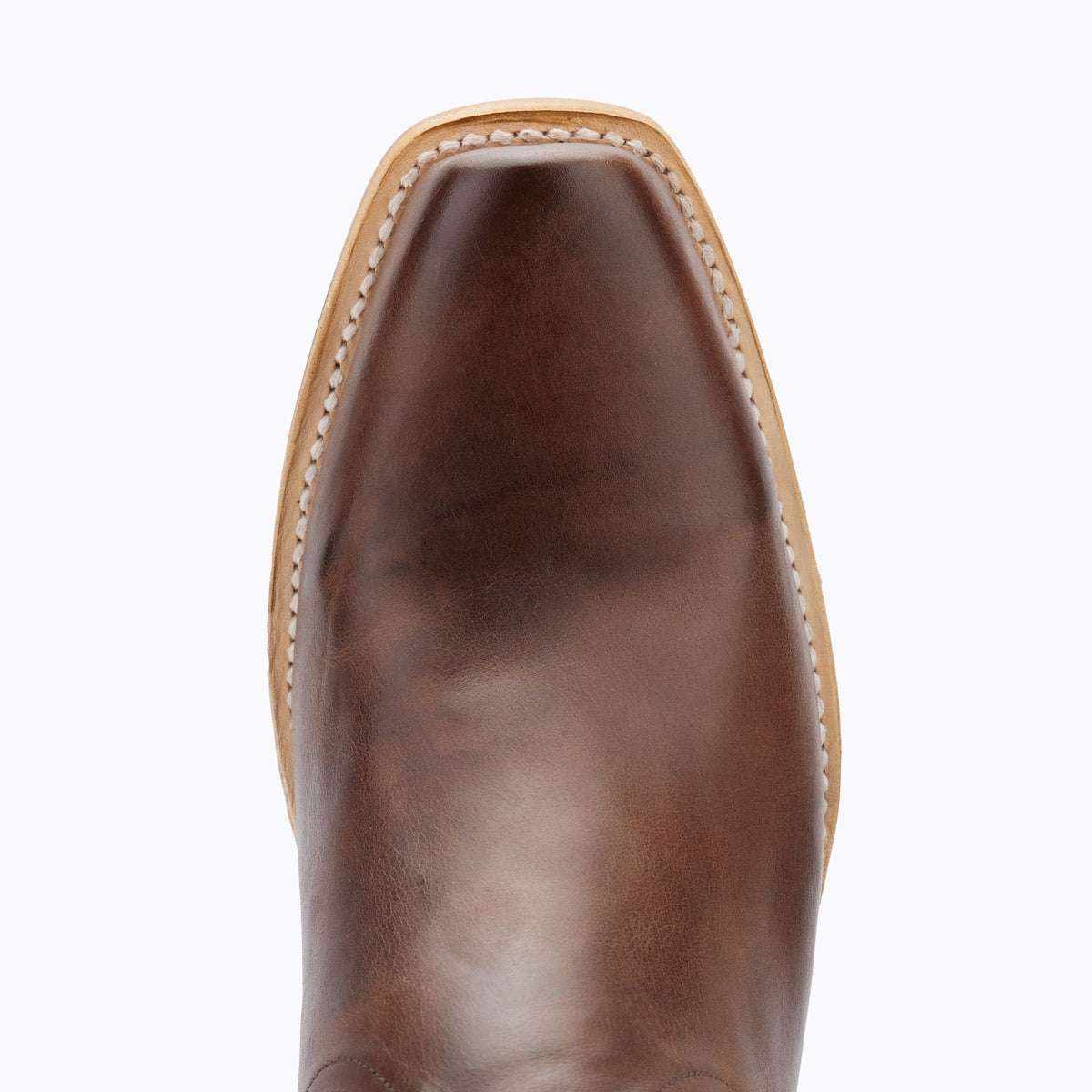 El Capitan Nashville - Edgehill brown leather cowboy boot with smooth finish, square cutter toe and contrast stitching