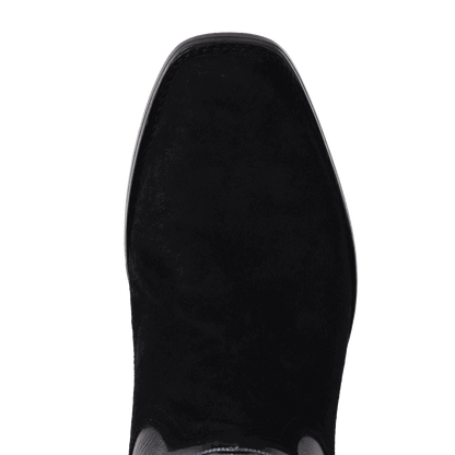 El Capitan Nashville - Hillwood black cowboy boot with a smooth, matte leather cutter toe and stitched sole edge