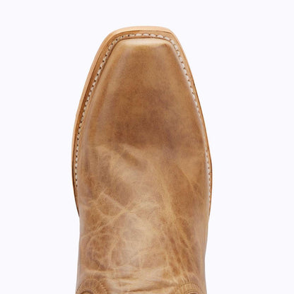 Western boot, El Capitan Nashville - Pierce, in tan leather with a square cutter toe and stitched welt detailing