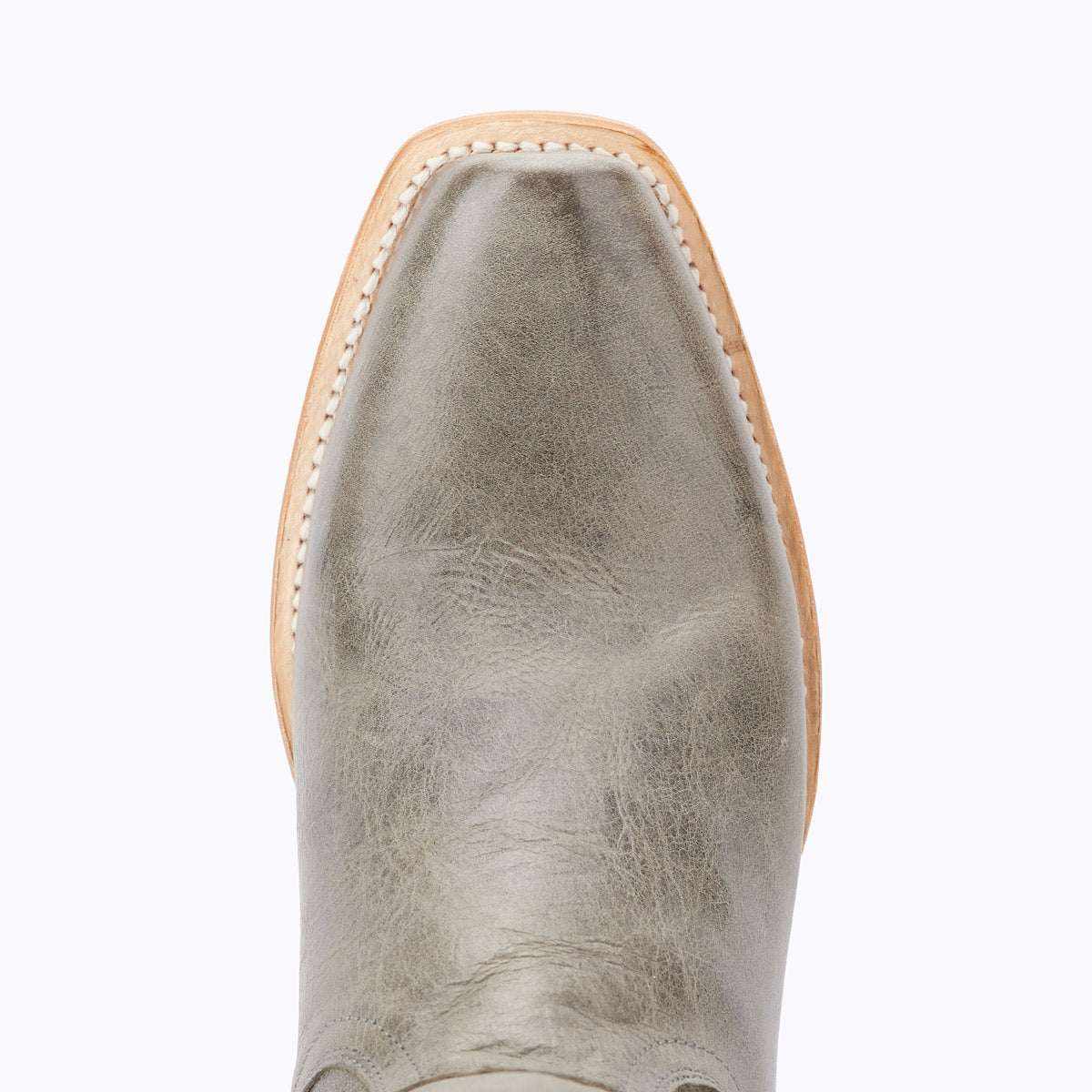 El Capitan Nashville - Summit cowboy boot in distressed grey leather with a broad cutter toe and tan welt stitching