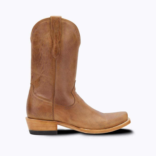 El Capitan Tulsa - Union western boot in tan leather with a tall stitched shaft, cutter toe and layered heel