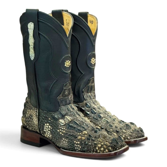 Men's El Malcreado Natural American Alligator Boots handmade with genuine alligator hornback leather and leather sole
