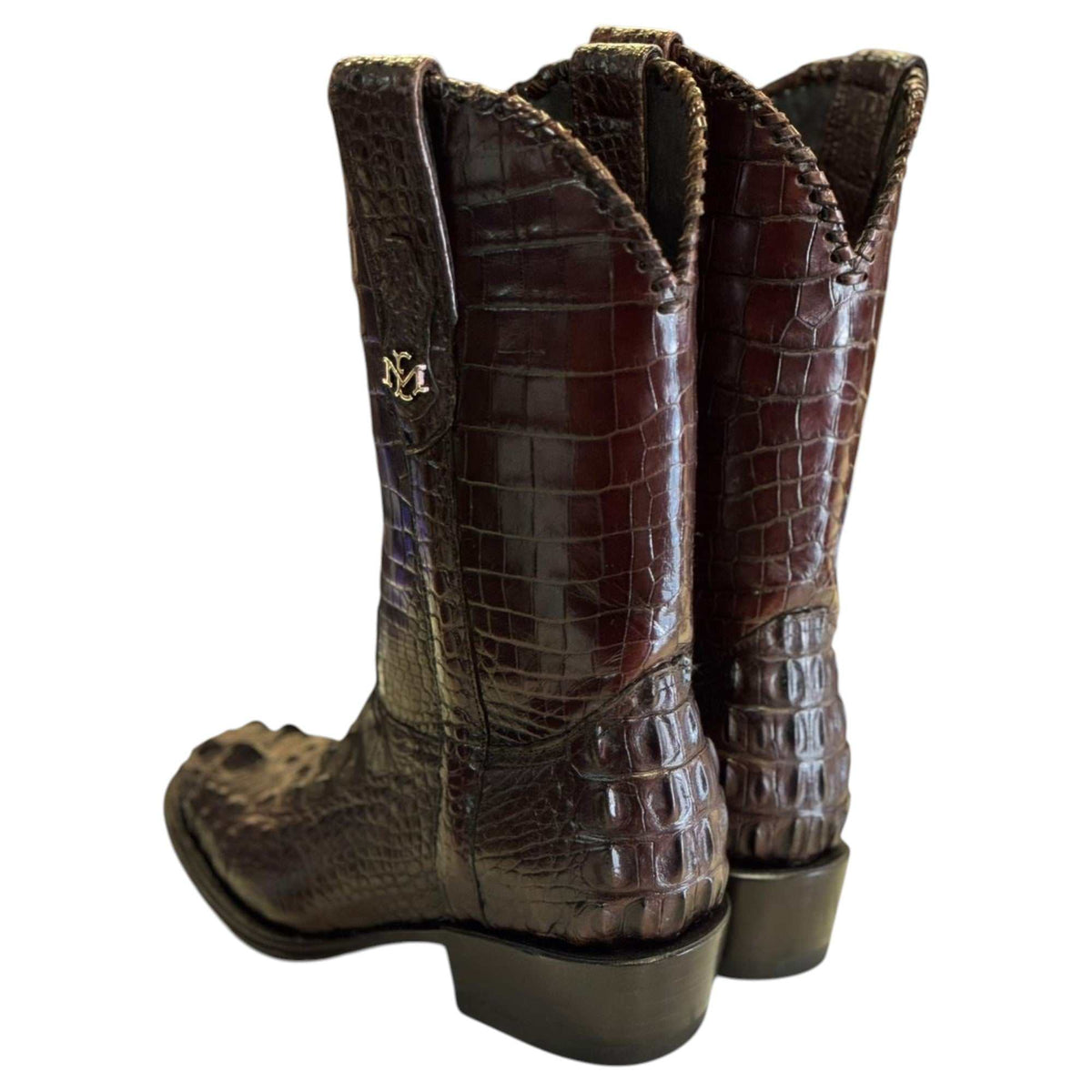Men's El Malcreado Tobacco Genuine American Alligator Hornback Boots Handmade