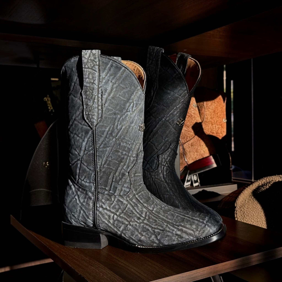 Men's El Malcreado Boots Gray Genuine Full Elephant Boots Handmade
