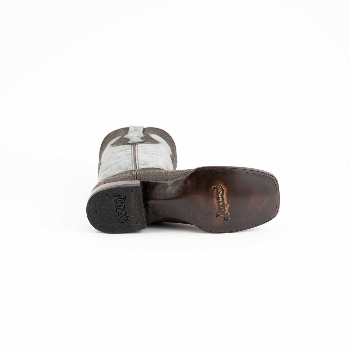 Men's Ferrini Acero Elephant PRINT Boots in brown leather with a textured elephant-print shaft and branded leather soles