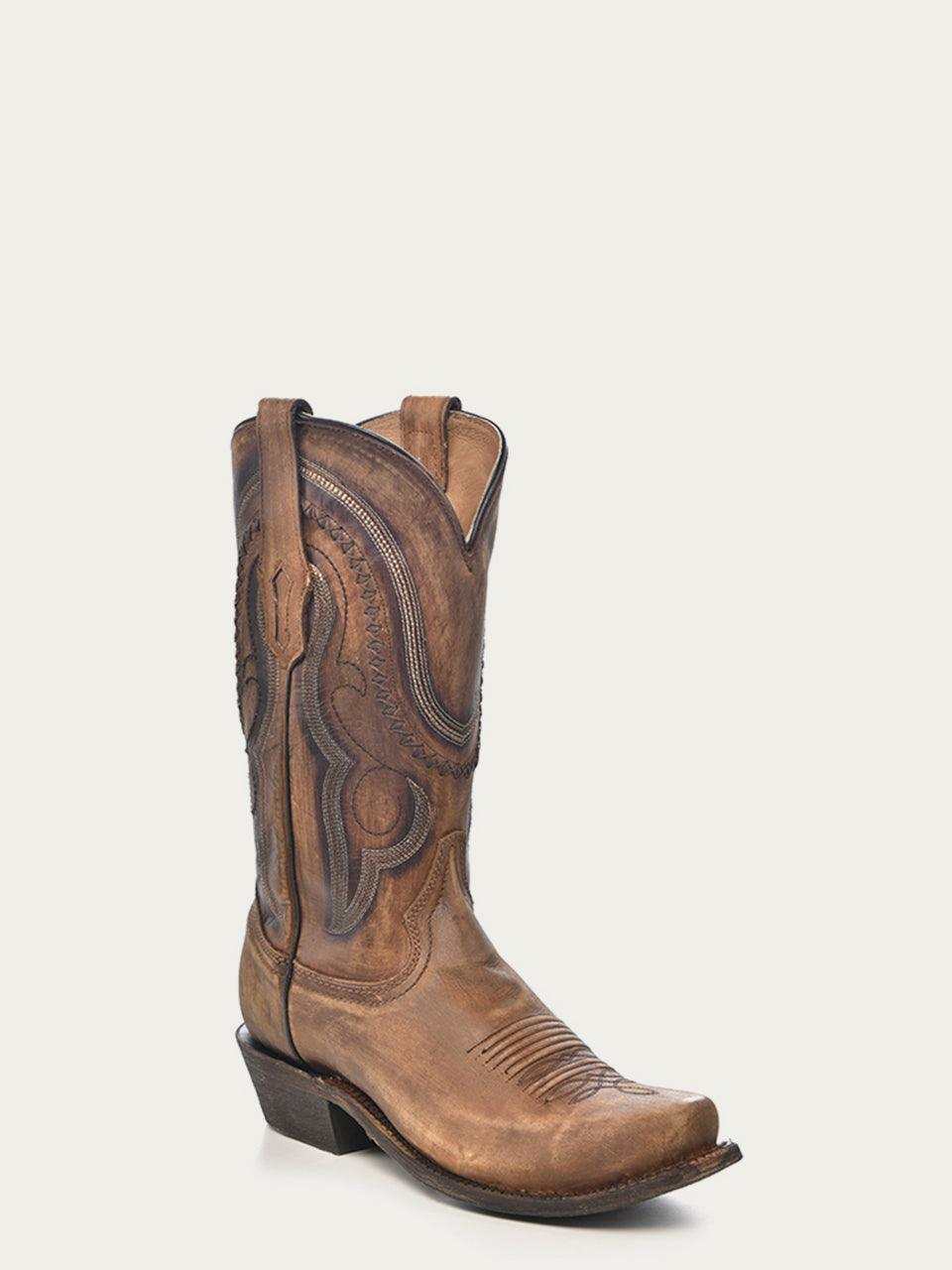 Men's Corral Gold Genuine Leather Boots with Woven Detail