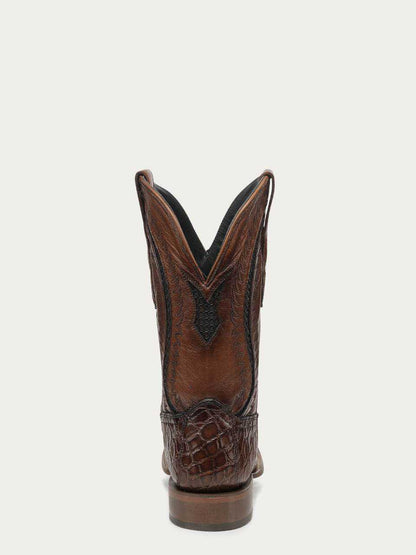 Men's Corral Honey Boots made of genuine American alligator leather in honey color with Western embroidery and sturdy pull straps