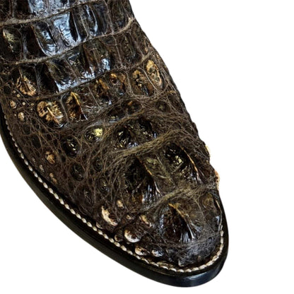Men's handmade El Malcreado American alligator hornback exotic boots