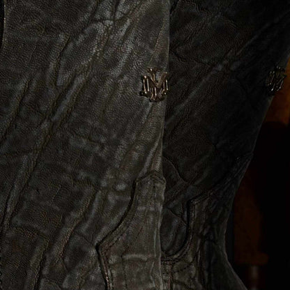Men's El Malcreado Gray Genuine Full Elephant Boots showcasing textured gray exotic full elephant leather with detailed stitching and pull straps