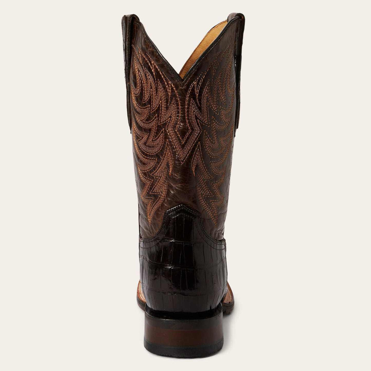 Men's handcrafted brown Stetson Aces Alligator boots with Tru-x system