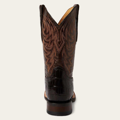 Men's handcrafted brown Stetson Aces Alligator boots with Tru-x system